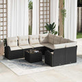 vidaXL Zestaw Sof na Ogród Czarny 55 x 55 x 37 cm polirattan