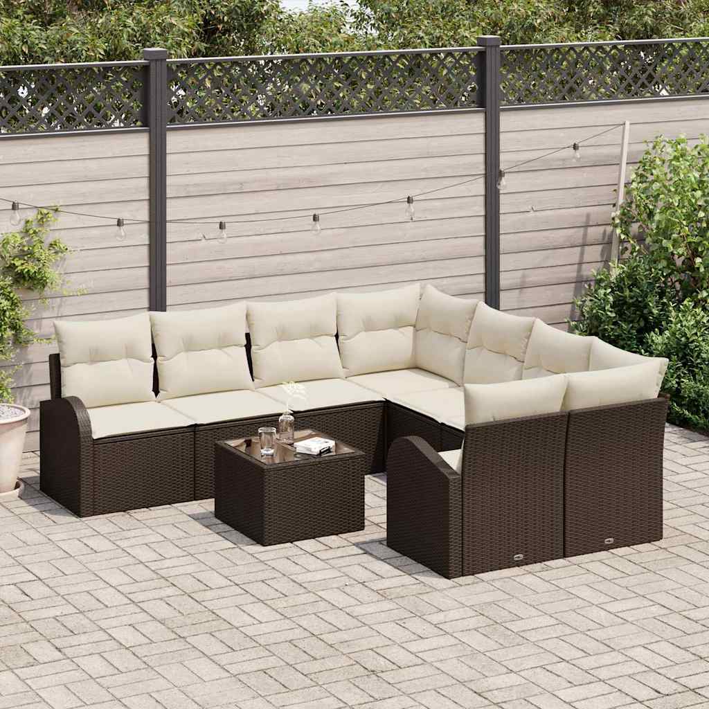 vidaXL Zestaw Sof na Ogród Brązowy 55 x 55 x 37 cm polirattan