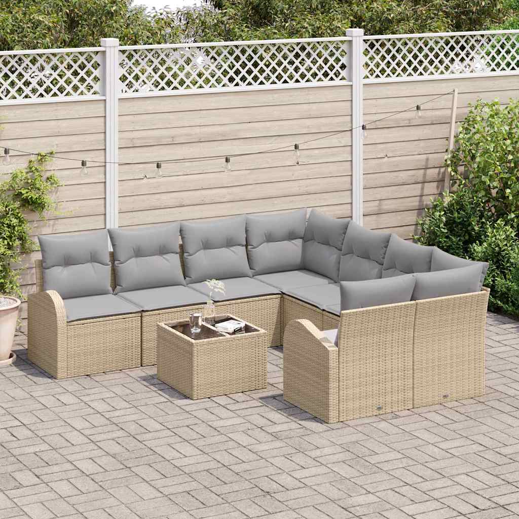 vidaXL Zestaw Sof na Ogród Beżowy 55 x 55 x 37 cm polirattan