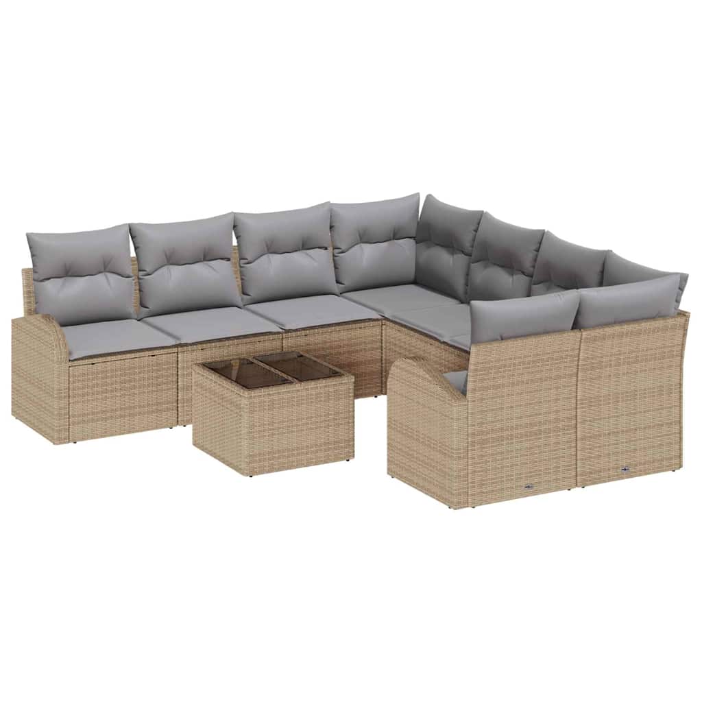 vidaXL Zestaw Sof na Ogród Beżowy 55 x 55 x 37 cm polirattan
