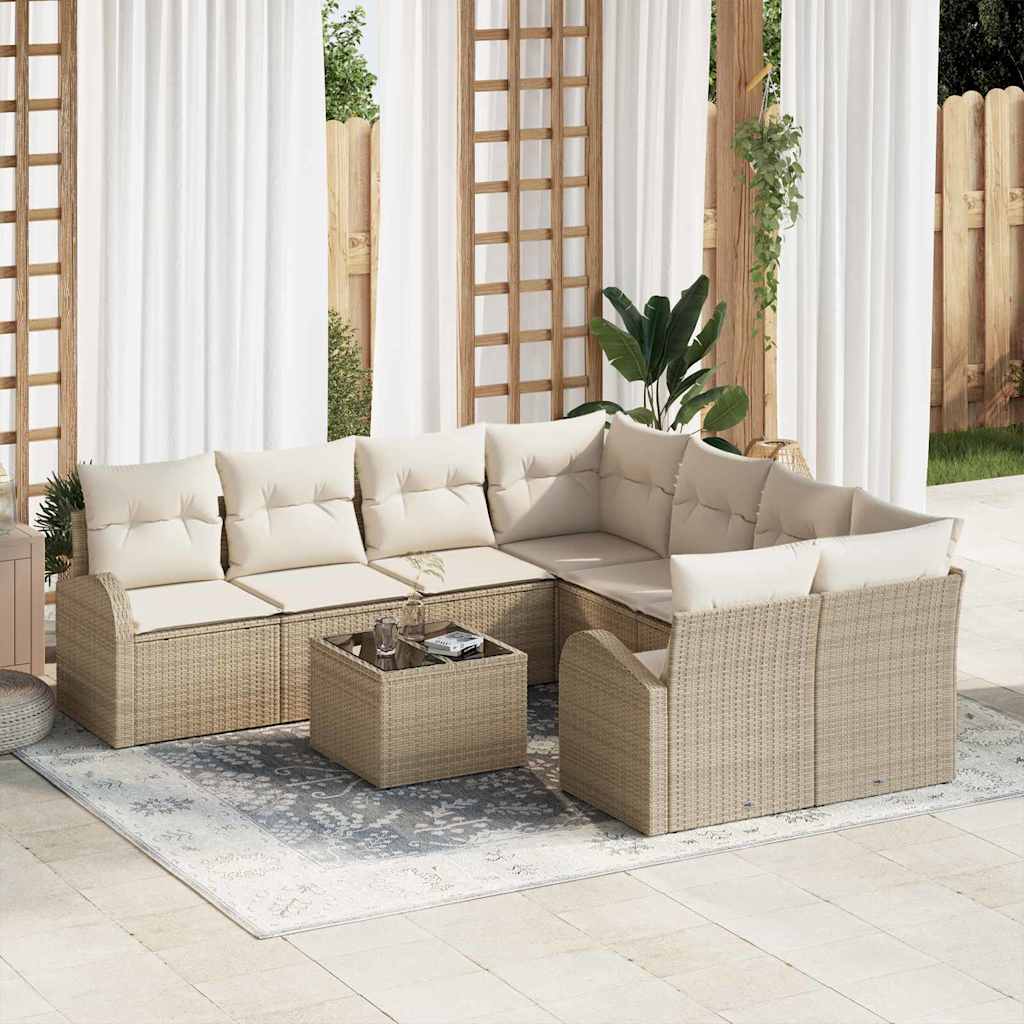 vidaXL Zestaw Sof na Ogród Beżowy 55 x 55 x 37 cm polirattan