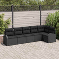 vidaXL Zestaw Sof na Ogród z poduszką 6 pcs Czarny Polirattan