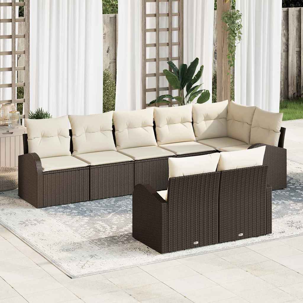 vidaXL Zestaw Sof na Ogród 8 pcs polirattan