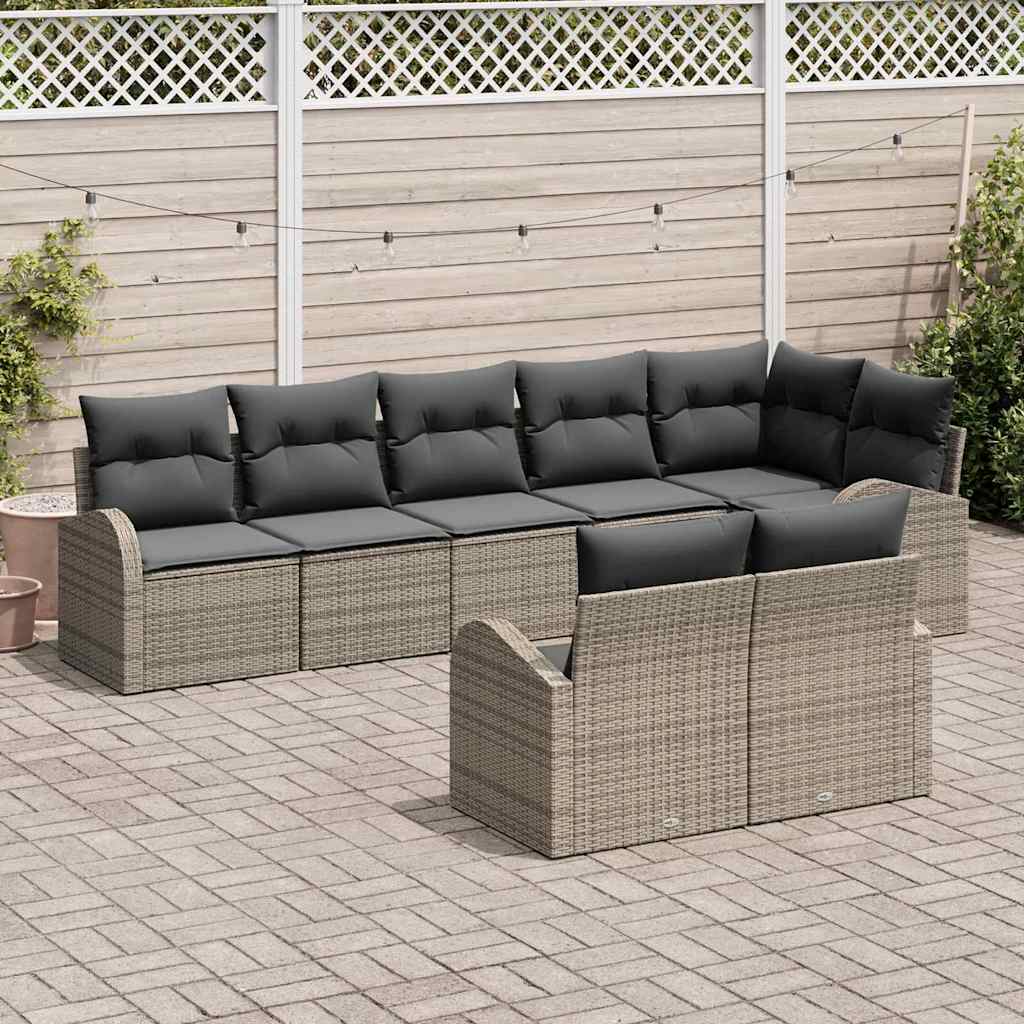 vidaXL Zestaw Sof na Ogród 8 pcs polirattan