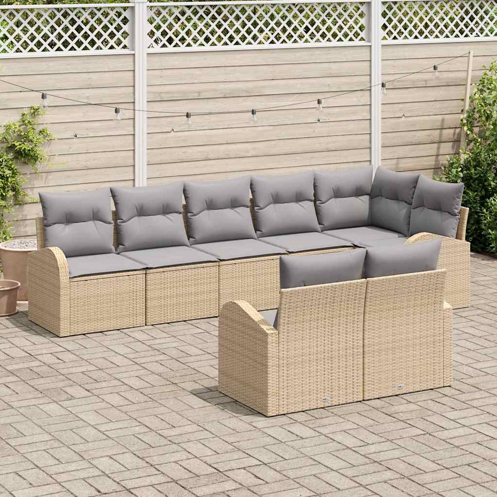 vidaXL Zestaw Sof na Ogród 8 pcs polirattan