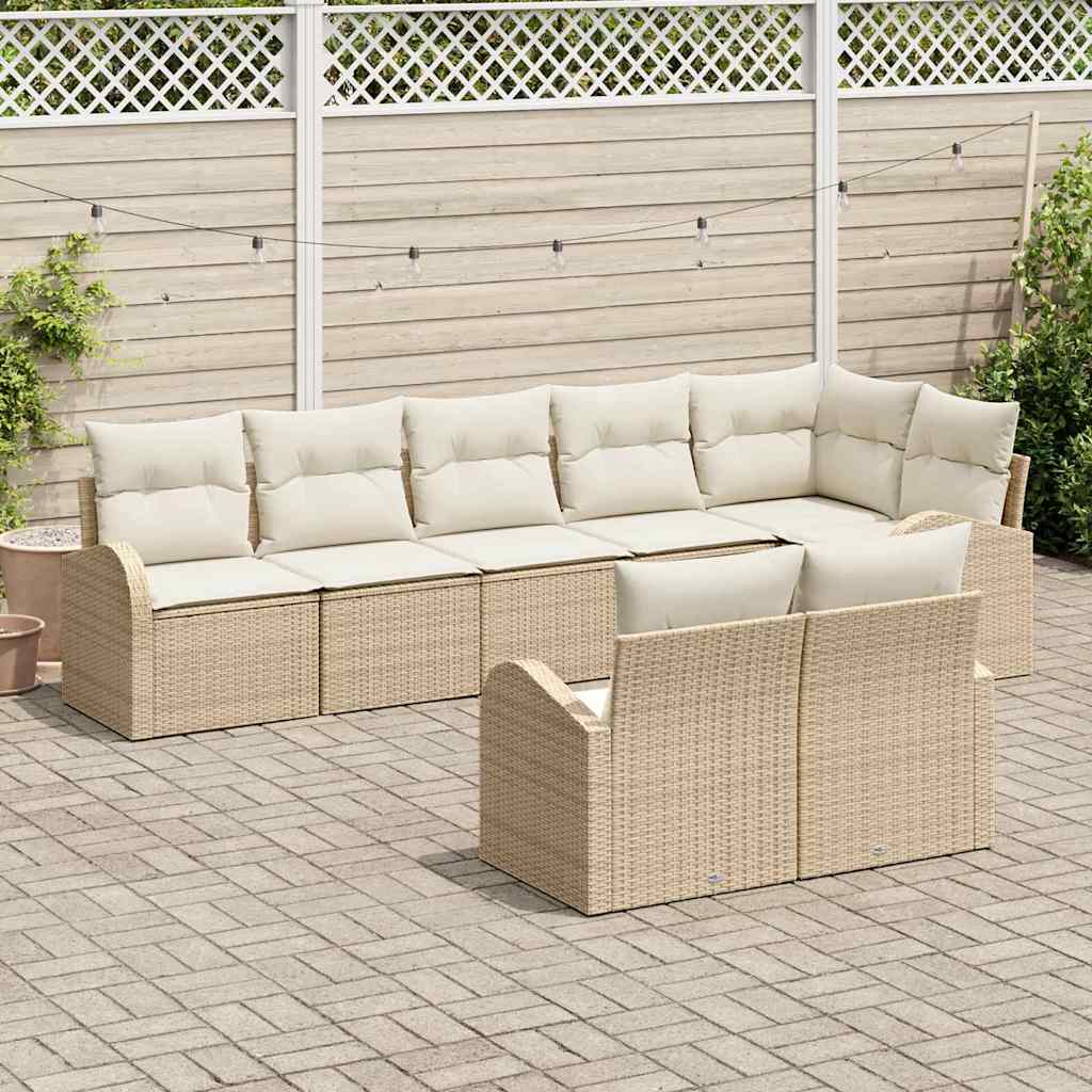 vidaXL Zestaw Sof na Ogród Beżowy i kremowy 55 x 55 x 37 cm polirattan