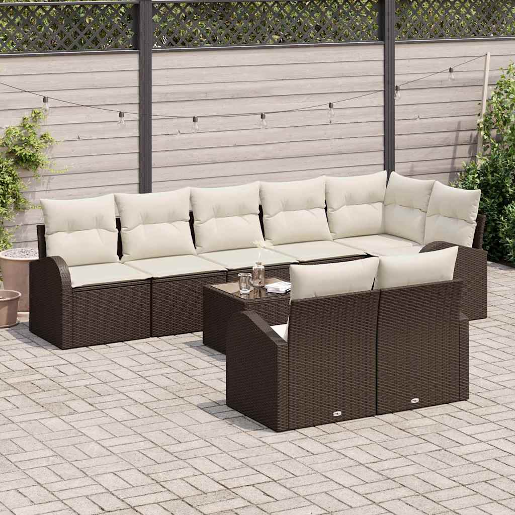 vidaXL Zestaw Sof na Ogród Brązowy i Kremowy 55 x 55 x 37 cm