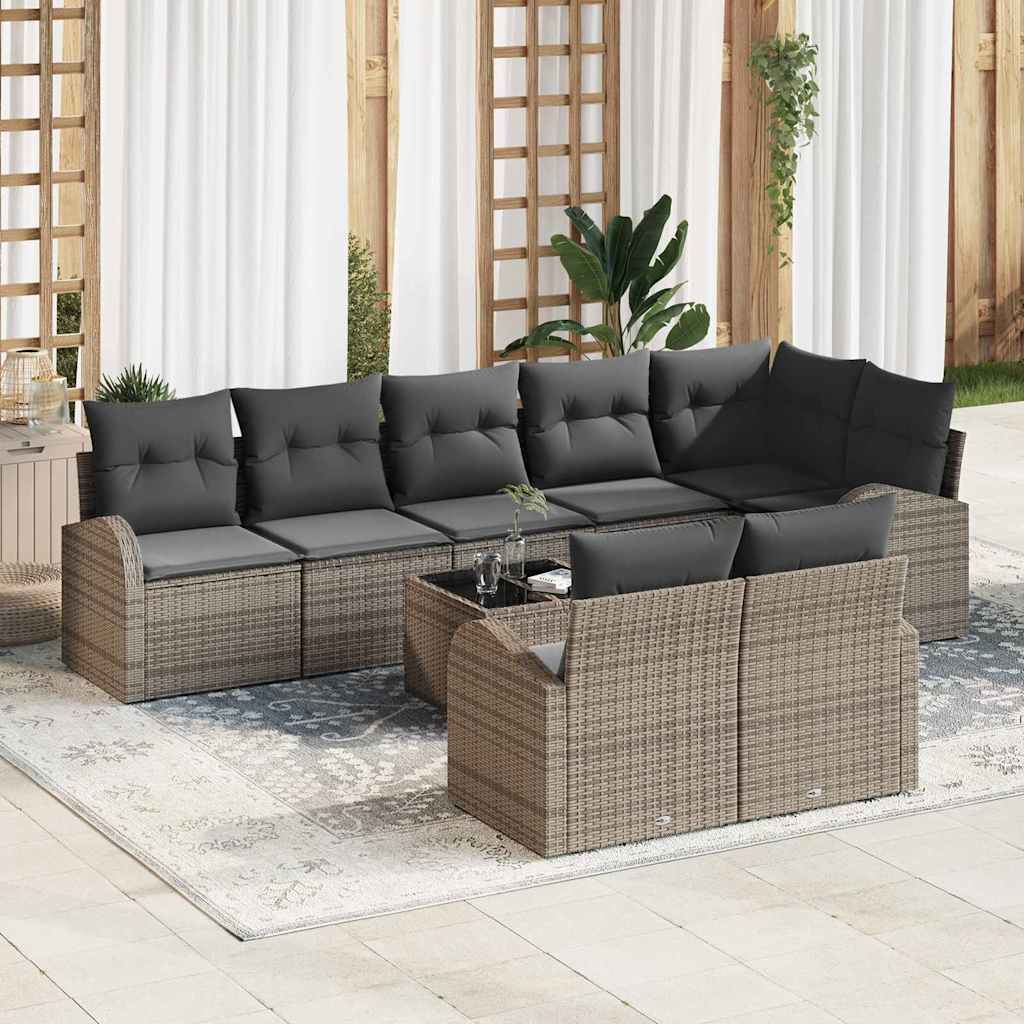 vidaXL Zestaw Sof na Ogród Szary 55 x 55 x 37 cm polirattan