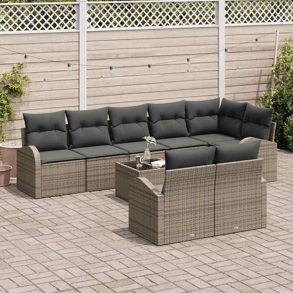 vidaXL Zestaw Sof na Ogród Szary 55 x 55 x 37 cm polirattan