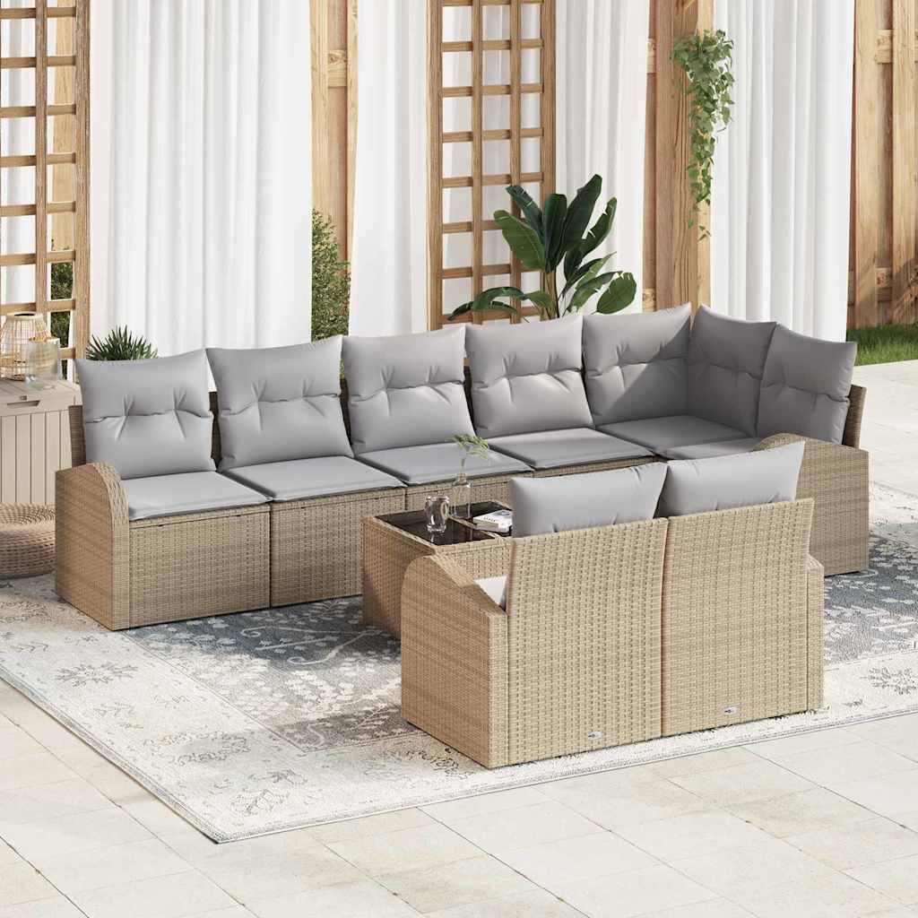 vidaXL Zestaw Sof na Ogród Beżowy i szary 55 x 55 x 37 cm polirattan