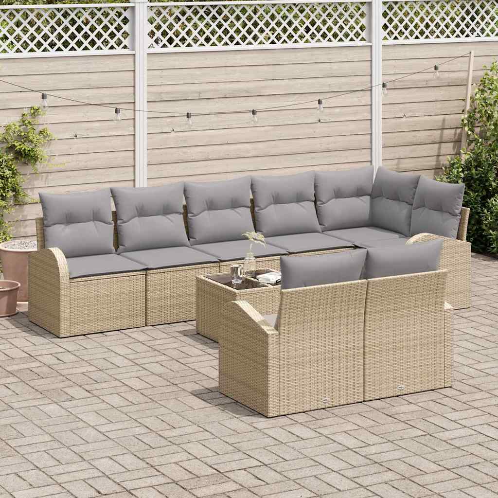 vidaXL Zestaw Sof na Ogród Beżowy i szary 55 x 55 x 37 cm polirattan