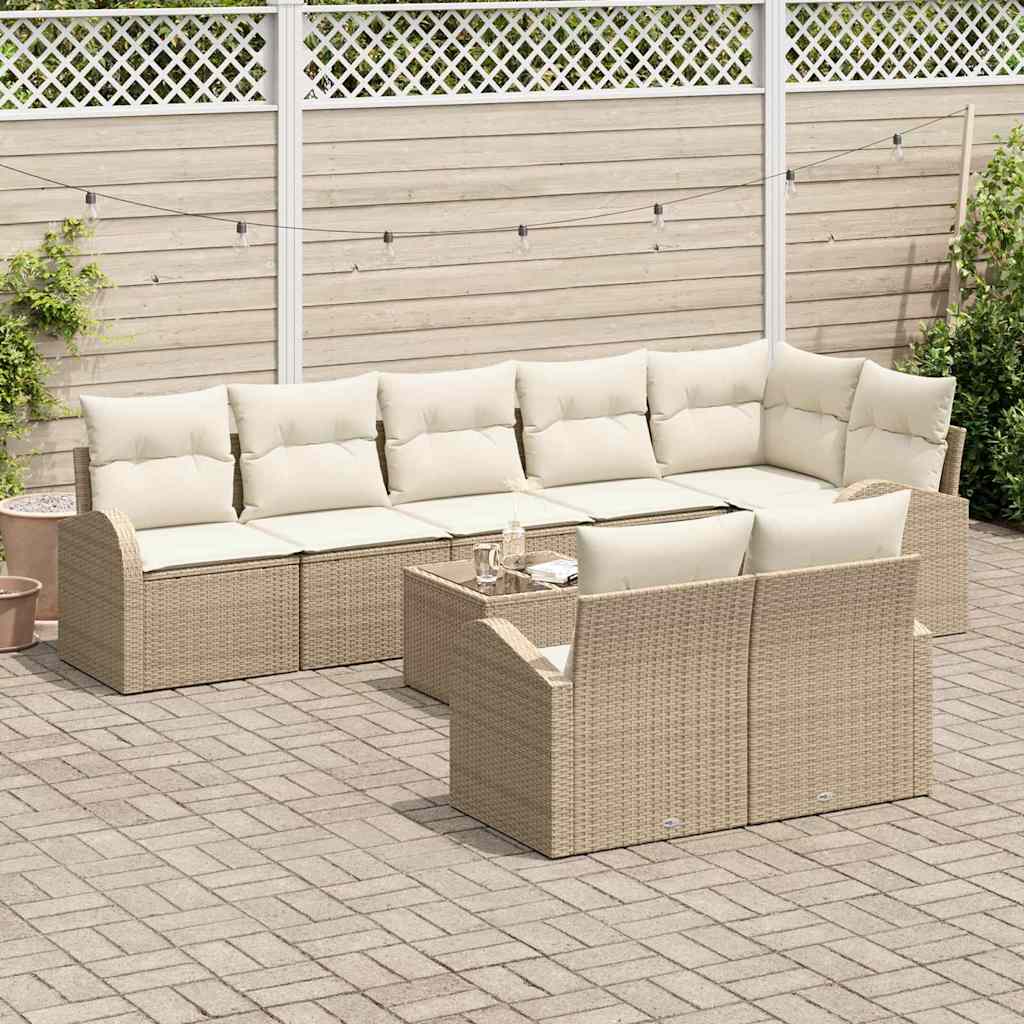 vidaXL Zestaw Sof na Ogród 9 pcs polirattan