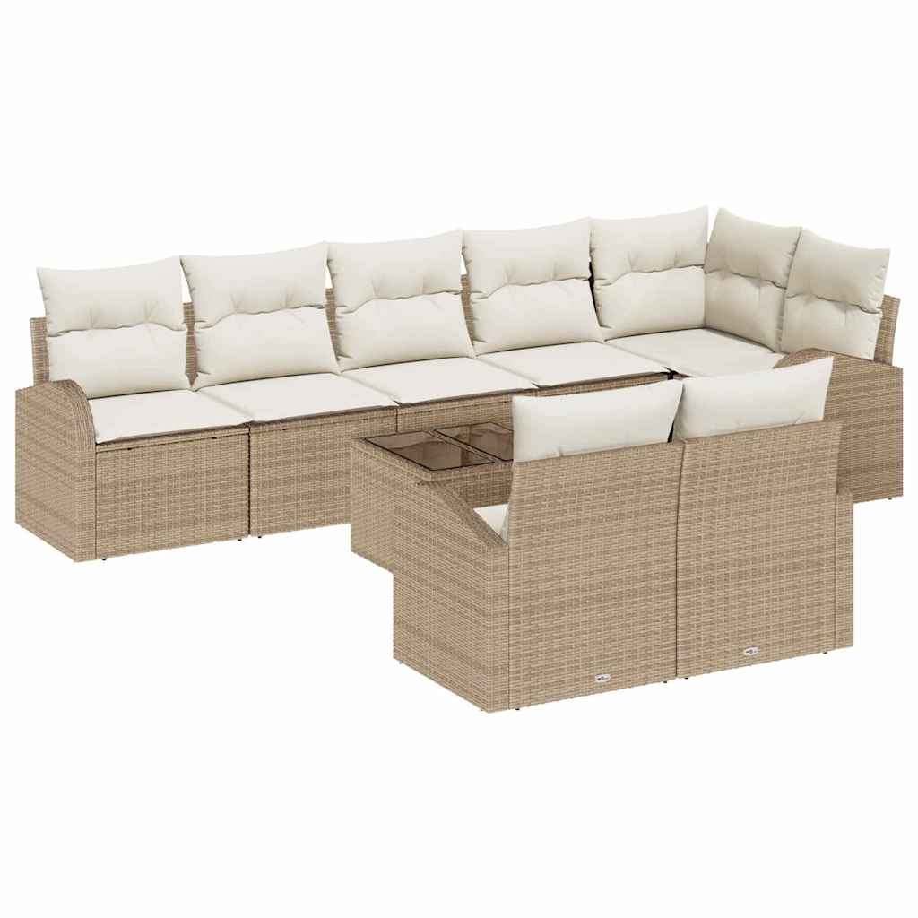 vidaXL Zestaw Sof na Ogród 9 pcs polirattan