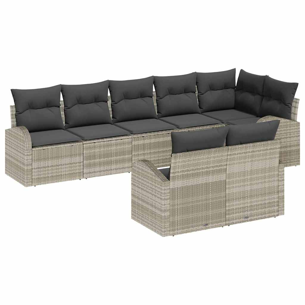 vidaXL Zestaw Sof na Ogród Jasnoszary 55 x 55 x 37 cm polirattan