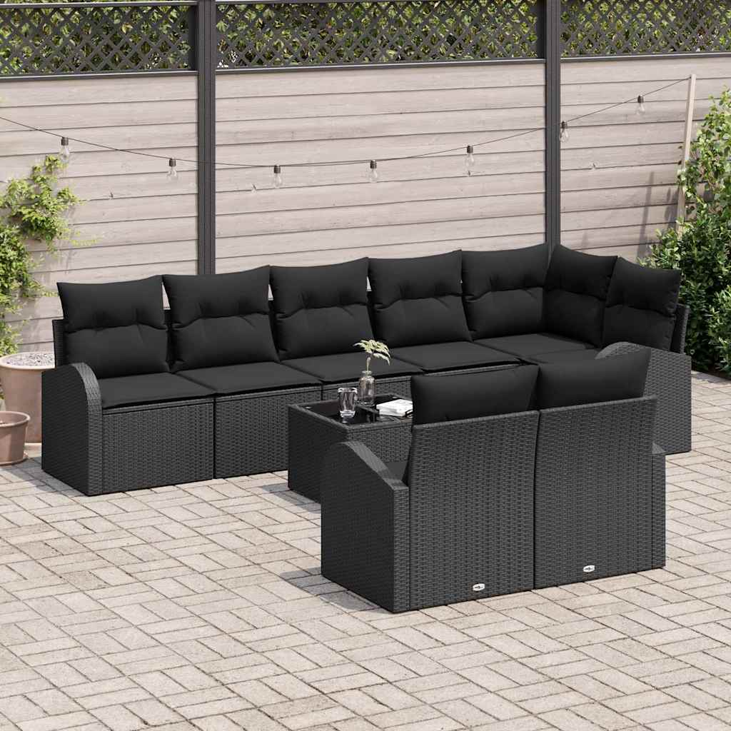 vidaXL Zestaw Sof na Ogród 9 pcs polirattan