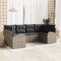 vidaXL Zestaw Sof na Ogród z poduszką 6 pcs Szary Rattan poli