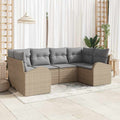 vidaXL Zestaw Sof na Ogród z poduszką 6 pcs Beżowy Rattan poli