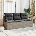 vidaXL Zestaw Sof 3 pcs Szary polirattan