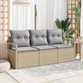 vidaXL Zestaw Sof 3 pcs Beżowy polirattan