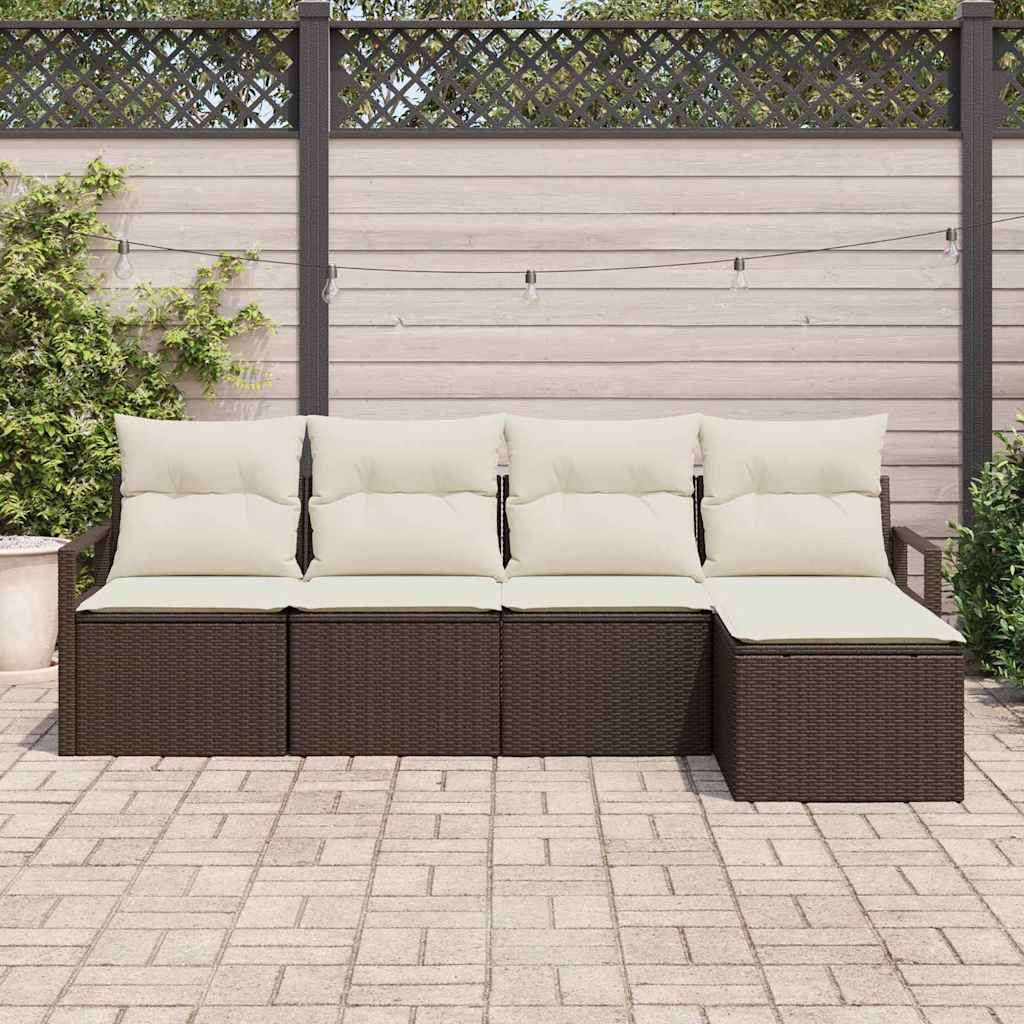 vidaXL Zestaw Sof 5 pcs Brązowy polirattan