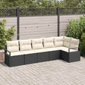 vidaXL Zestaw Sof 6 pcs Czarny polirattan