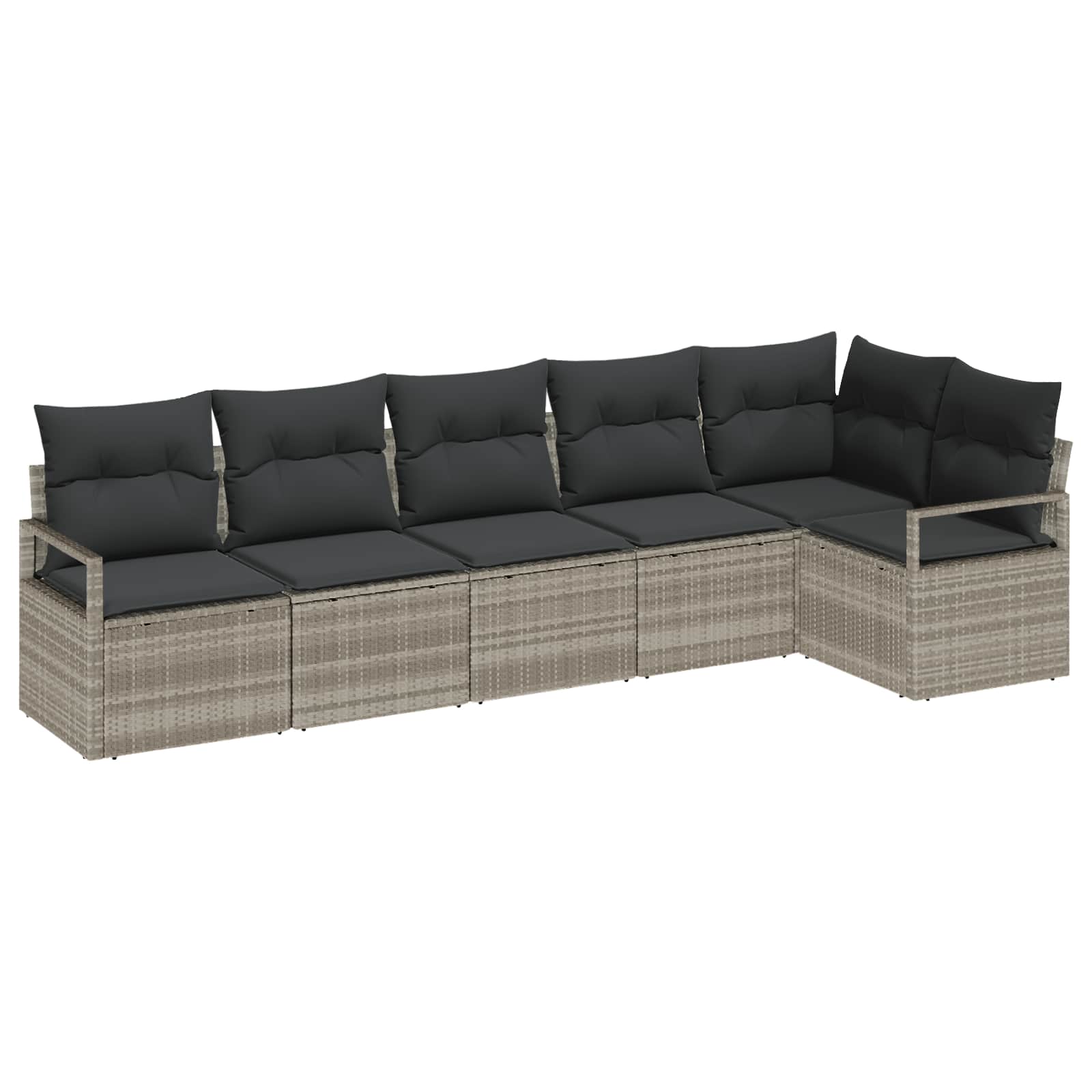 vidaXL Zestaw Sof 6 pcs Jasnoszary polirattan