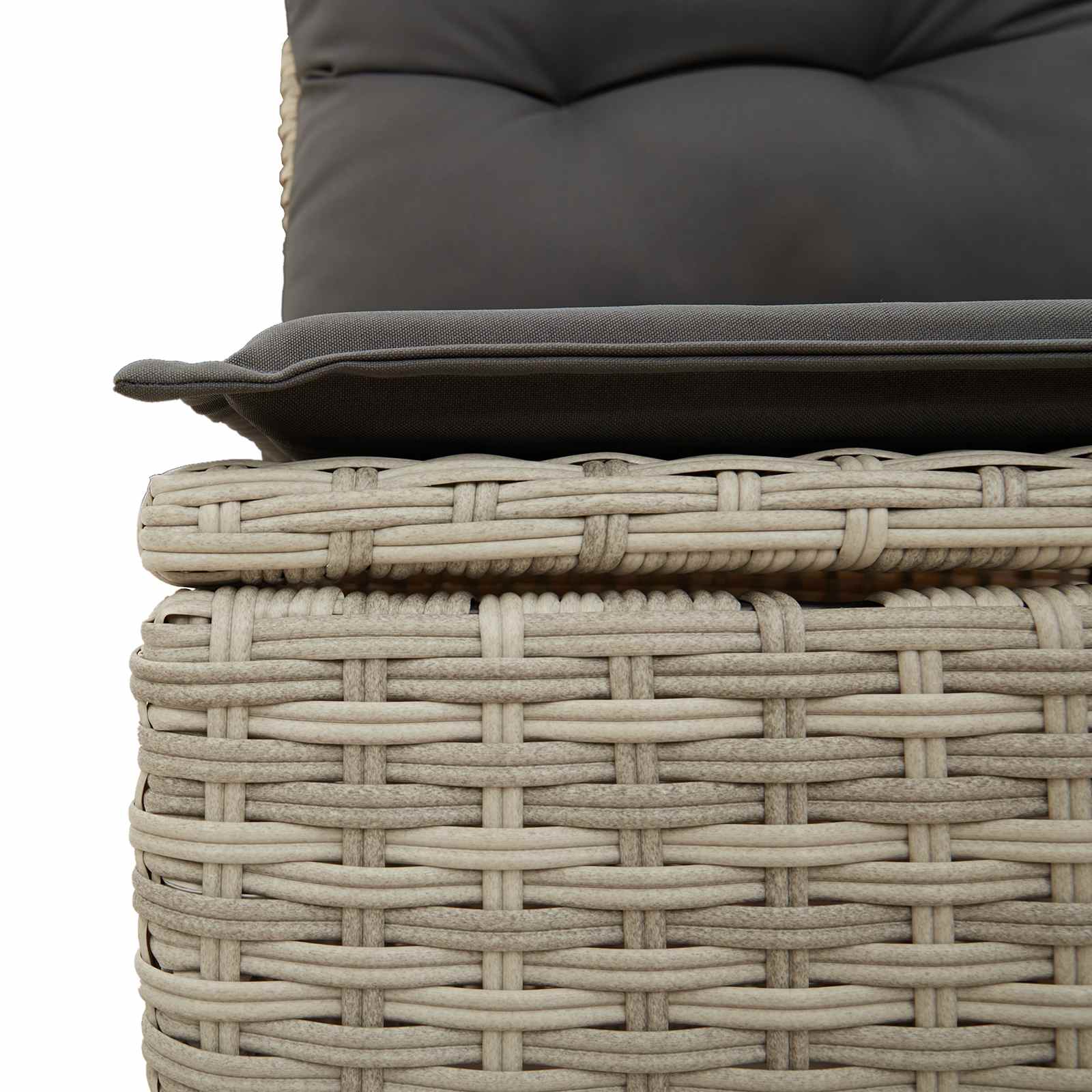 vidaXL Zestaw Sof 7 pcs Jasnoszary polirattan