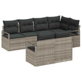 vidaXL Zestaw Sof 7 pcs Jasnoszary polirattan