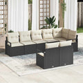 vidaXL Zestaw Sof 8 pcs Czarny polirattan