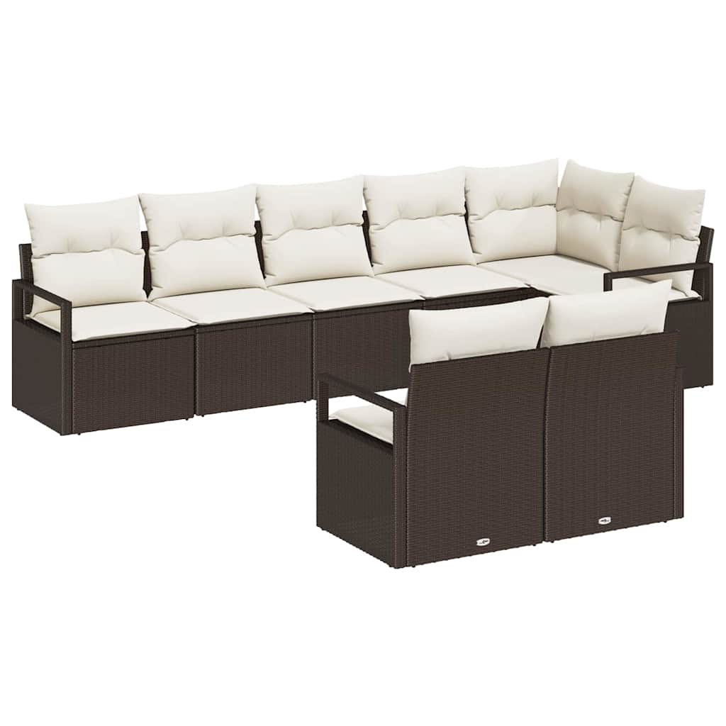 vidaXL Zestaw Sof 8 pcs Brązowy polirattan