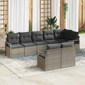 vidaXL Zestaw Sof 8 pcs Szary polirattan