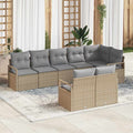vidaXL Zestaw Sof 8 pcs Beżowy polirattan