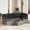 vidaXL Zestaw Sof 7 pcs Jasnoszary polirattan
