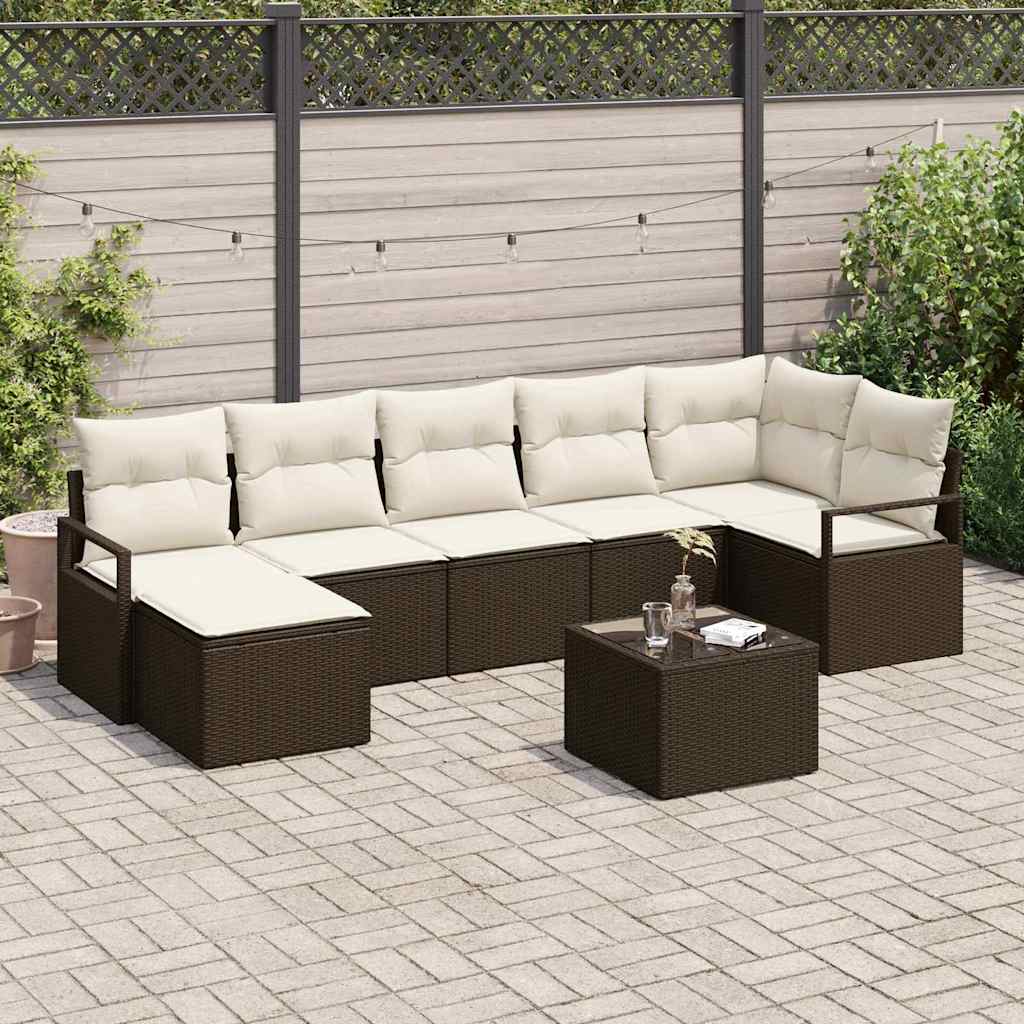 vidaXL Zestaw Sof 8 pcs Brązowy polirattan