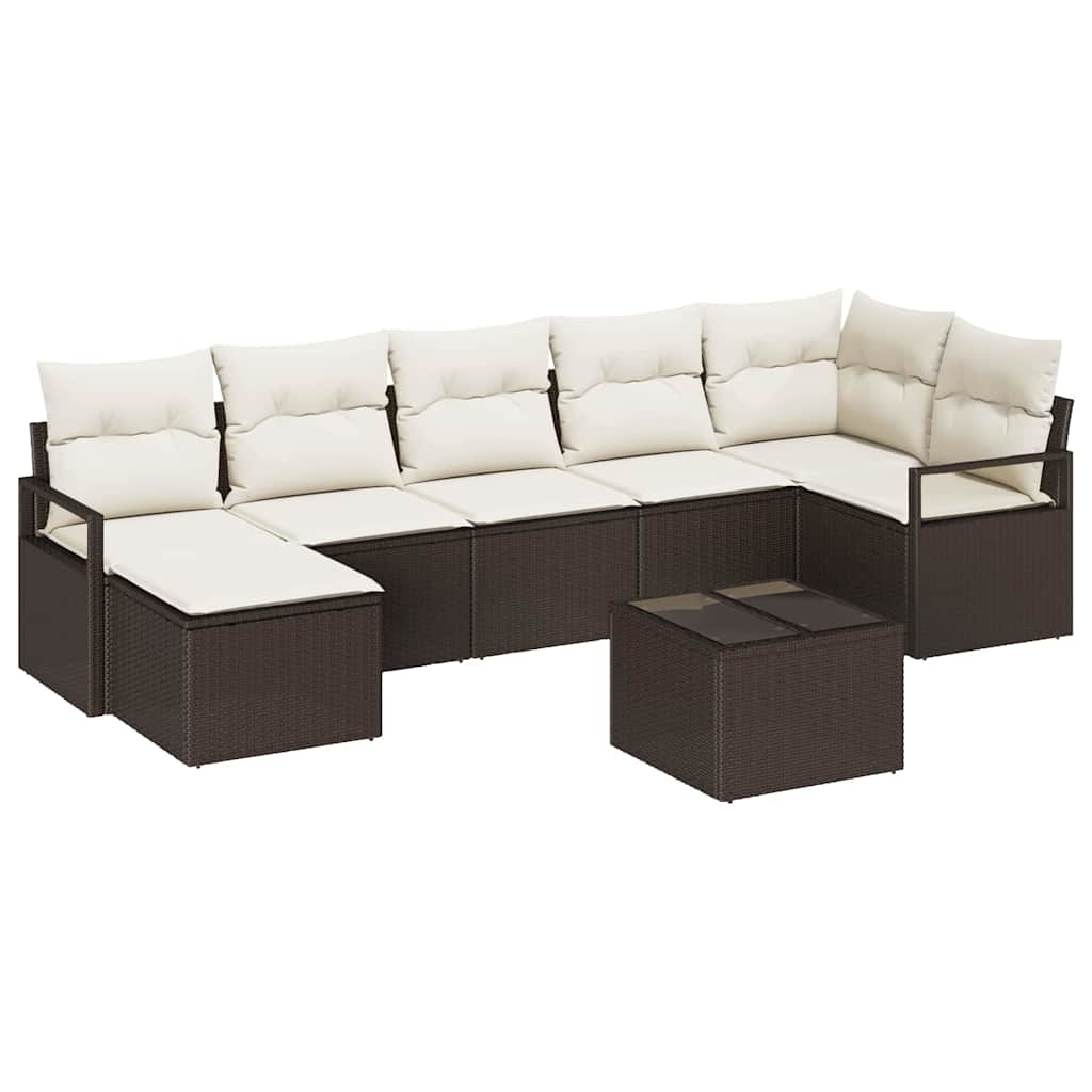 vidaXL Zestaw Sof 8 pcs Brązowy polirattan