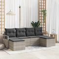 vidaXL Zestaw Sof 6 pcs Jasnoszary polirattan