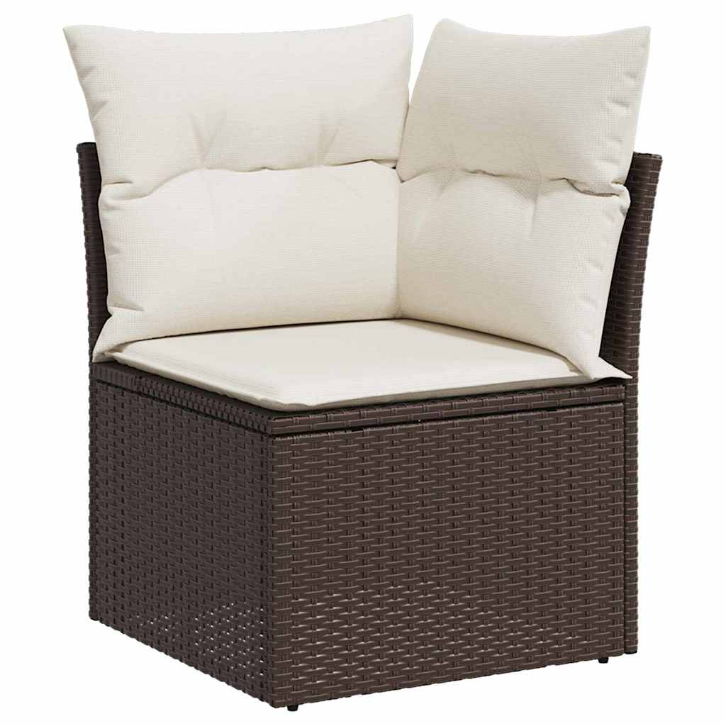 vidaXL Zestaw Sof z poduszką 6 pcs Brązowy polirattan