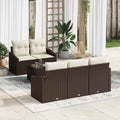 vidaXL Zestaw Sof z poduszką 6 pcs Brązowy i Kremowy polirattan