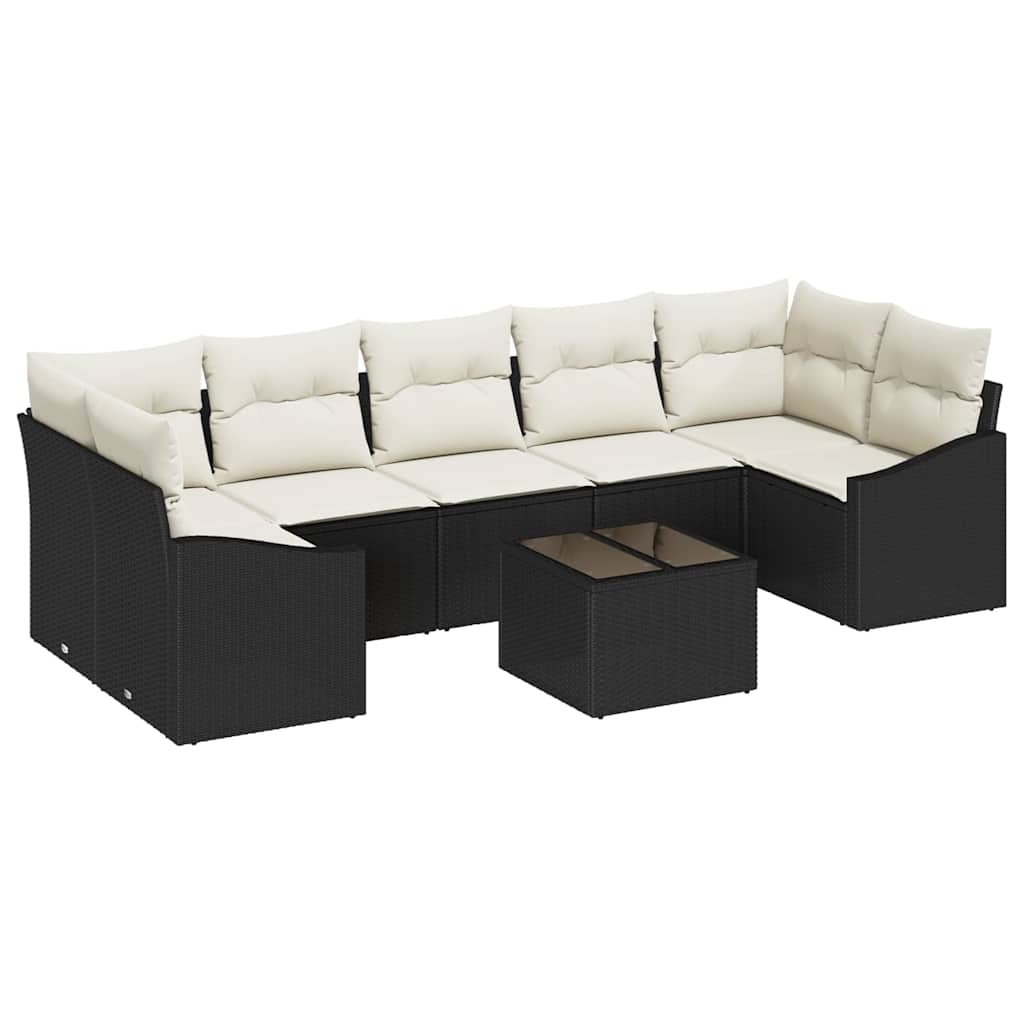 vidaXL Zestaw Sof Czarny i kremowy 55 x 55 x 37 cm polirattan