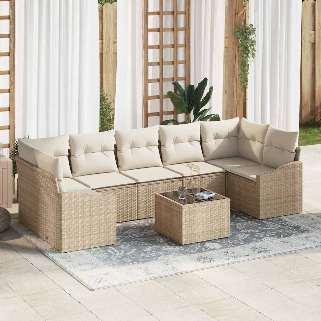 vidaXL Zestaw Sof Beżowy i kremowy 55 x 55 x 37 cm polirattan