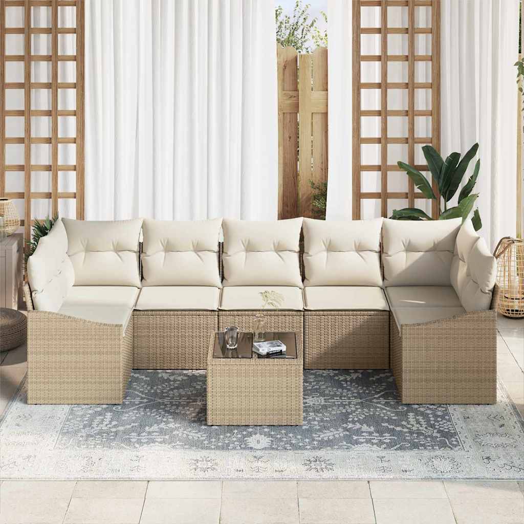vidaXL Zestaw Sof Beżowy i kremowy 55 x 55 x 37 cm polirattan