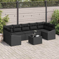 vidaXL Zestaw Sof z poduszką Czarny 55 x 55 x 37 cm polirattan