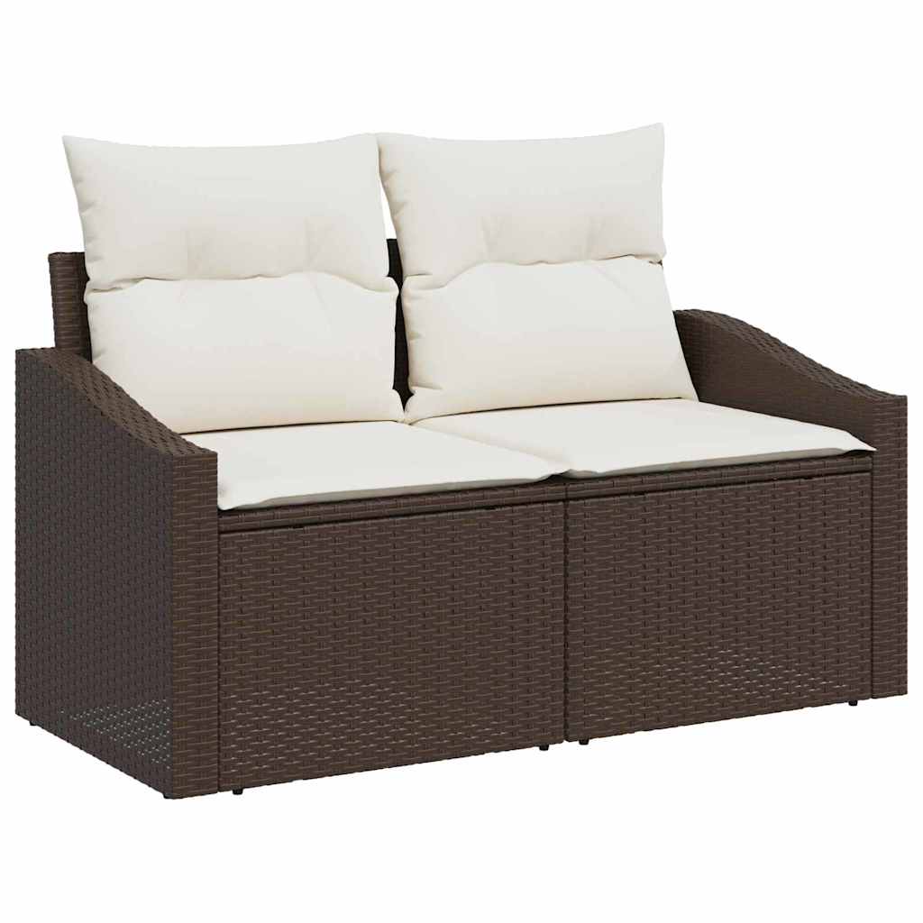 vidaXL Zestaw Sof z poduszką 5 pcs Brązowy polirattan