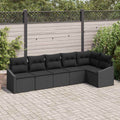 vidaXL Zestaw Sof z poduszką 6 pcs Czarny polirattan