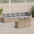 vidaXL Zestaw Sof z poduszką 8 pcs Beżowy polirattan