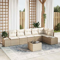 vidaXL Zestaw Sof na Ogród 7 pcs Beżowy i kremowy polirattan