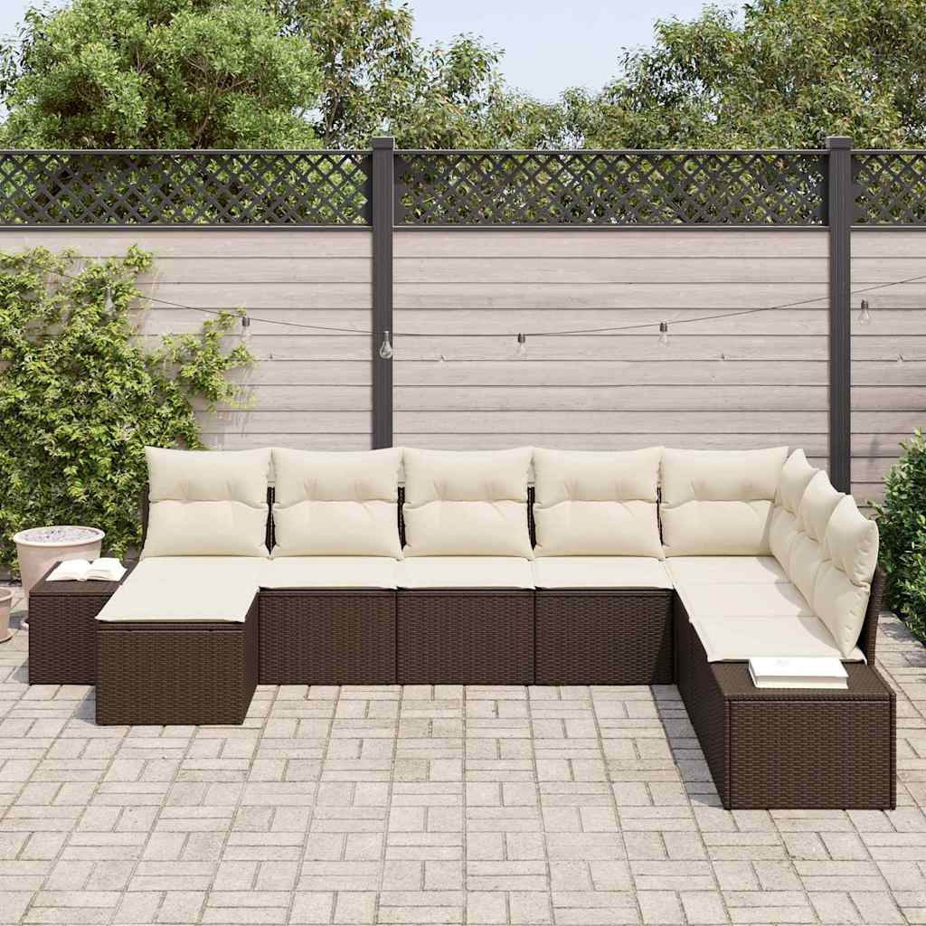 vidaXL Zestaw Sof na Ogród z poduszką 8 pcs polirattan