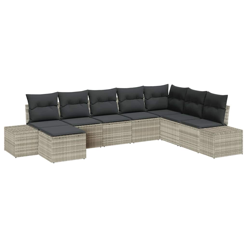 vidaXL Zestaw Sof na Ogród z poduszką 8 pcs polirattan