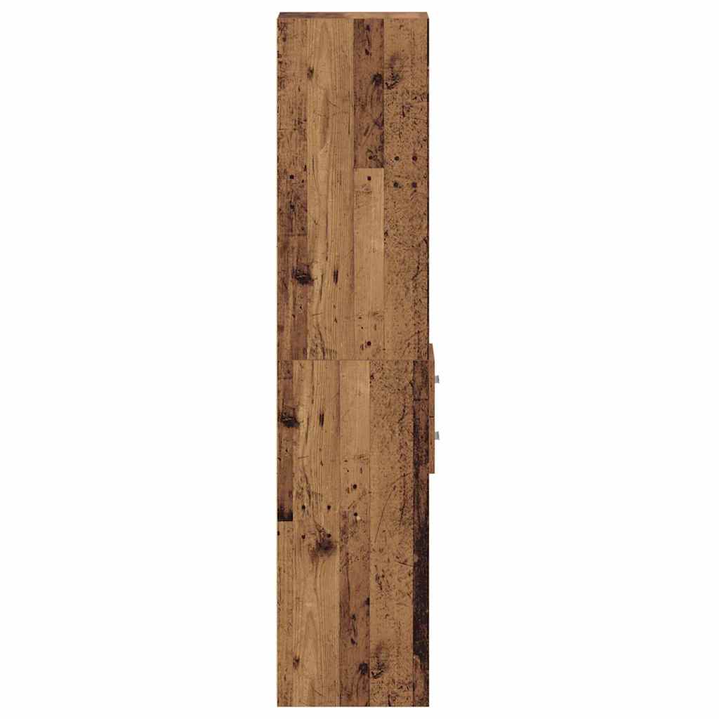 vidaXL Półka na książki z szufladą Stare drewno 30 x 42.4 x 185.2 cm