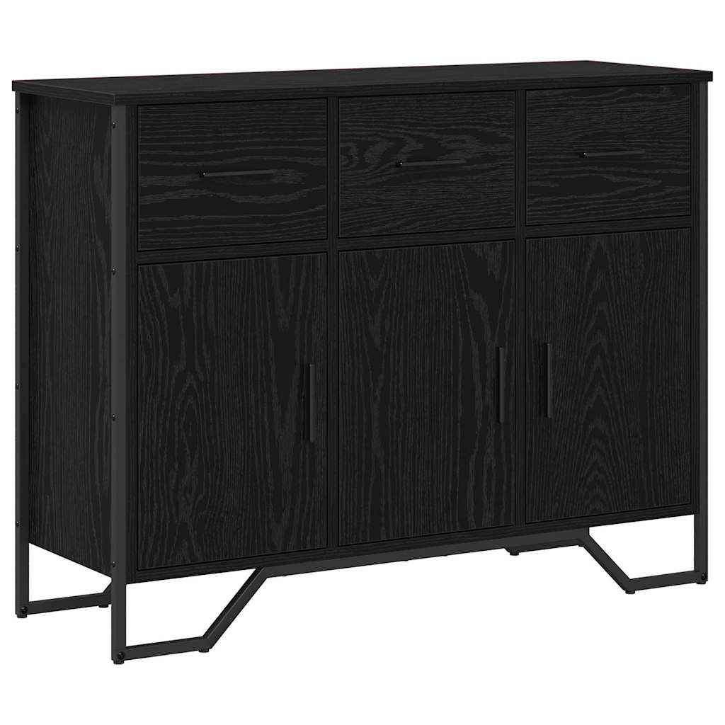 vidaXL Bufet z szufladą Czarny Dąb 97 x 32,5 x 74,5 cm